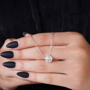 Colgante de Lujo de Plata S925 con Moissanita de Corte Redondo para Mujer, Calidad VS EF, Trece Piedras, Regalo de Joyería para Aniversario de Bodas - Product Image 2