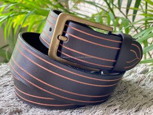 Nuevo cinturón de cuero con hebilla para hombre, cinturón informal Formal impecable de alta calidad, cinturón marrón de cuero genuino para hombre con hebilla ajustable - Product Image 3