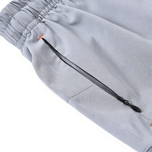 Shorts de sport gris pour homme, séchage rapide, taille élastique, décontractés, en polyester tissé - Product Image 3