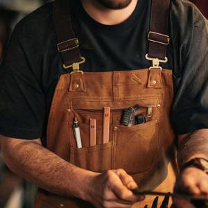 Jean ample multipoches taille haute pour homme, en denim de coton, prêt à expédier, salopette ajustable à séchage rapide, personnalisable - Product Image 4