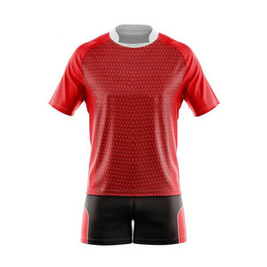 Rugby Uniform Set <b>Red</b> & Black Two <b>Toned</b> Sublimation Print Rugby Uniform Matches Training Practice Tournament Uniform Breathable - Product Image 6