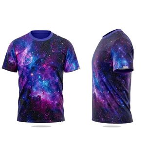 T-shirt décontracté en tricot à sublimation graphique personnalisée 180g, tissu 100% polyester, confortable pour un usage quotidien, séchage rapide, respirant - Product Image 2