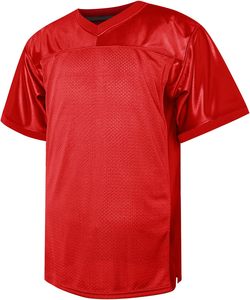 เสื้อฟุตบอลตาข่ายแขนสั้นคอวีสีแดงระบายอากาศได้ดีสำหรับผู้ใหญ่แบบยูนิเซ็กส์ - Product Image 4