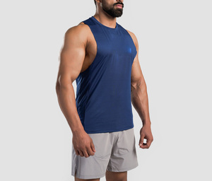 230G 100% Cotton Sleeveless T-shirts for <b>Men</b> and Women Summer Sports <b>Vests</b> <b>White</b> Loose Round Neck Waistcoat - Product Image 2