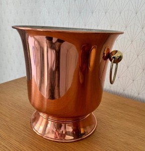Cubo de Hielo de Cobre Puro de Lujo con Superficie Martillada y Asas de Anillo para Suministros de Catering para Bodas y Fiestas - Product Image 2