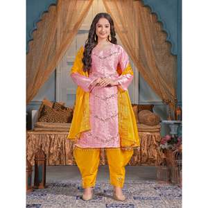 Beau Moti Work Party Wear Top pour femmes Dhoti Dupatta Set - Product Image 3