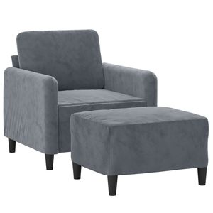 Sillón de Salón Gris Oscuro con Reposapiés - Product Image 3