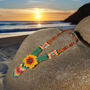 Conjunto de Joyería Boho para Mujer TOP HIGH con Cuentas de Vidrio, Collar Bohemio para Bodas de Verano en la Playa - Product Image 1