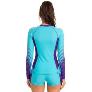 <b>Women's</b> Long Sleeve Rash Guard Color Blocked Anti UV <b>Swim</b> Top Full Sleeve Spandex Polyester Compression <b>Shirt</b> - Product Image 2