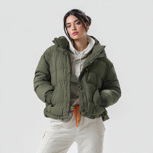 High Quality Crop Puffer Jacket Women Outerwear Warm Up Zipper Puffer Jackets Women's Waterproof <b>Bubble</b> Puffer Jackets Ladies - Product Image 2
