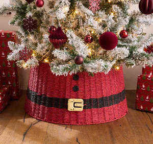 Base de árbol de Navidad de pino, artículos decorativos, adornos navideños del Emperador. La base del árbol de pino está hecha de cañas. - Product Image 3