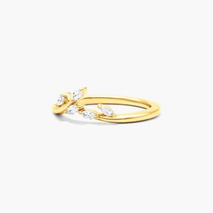 14K White Gold Marquise Leaf Lab Grown Diamond <b>Open</b> <b>Ring</b> - Product Image 2