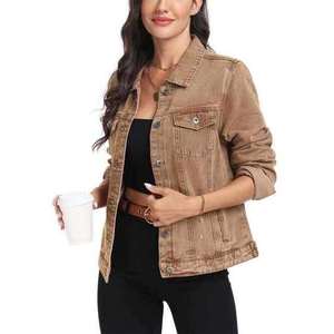 Women's Casual <b>Denim</b> Jacket Lightweight Button Up Jean <b>Coat</b> for Spring Autumn Streetwear Fashion - Product Image 5