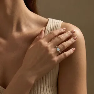 New Design Heart Diamond Twisted Band Engagement Diamond <b>Ring</b> <b>Crafted</b> for Elegance and Beauty D-E VVS-VS Clarity IGI Certified. - Product Image 6