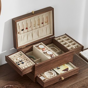 Caja de Joyería de Madera de Caoba al por Mayor |   Organizador de Almacenamiento Hecho a Mano - Product Image 2