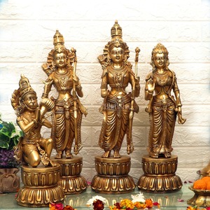 Sculptures Artisanales en Bronze du Seigneur Ram Darbar par Radhe Enterprises, Figurines Religieuses Traditionnelles de Table, Design Contemporain - Product Image 6