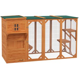 Casa per Gatti da Esterno a Più Livelli con 2 Piani e Piattaforme Multiple, Design Rettangolare Grande per 3 Gatti, Condo per Gatti 3D - Product Image 1