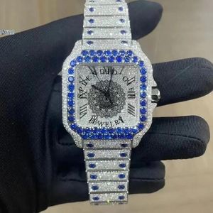 Reloj de Diamantes de Lujo Splendid Jewelry, Cuadrado, Analógico, de Cuarzo, con Correa de Acero Inoxidable, Cristal de Zafiro y Esfera con Números Romanos - Product Image 1