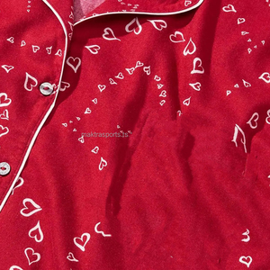 MAKTRA Pyjama d'été pour femme en satin de soie respirant, de qualité supérieure, décontracté, à manches courtes, longueur intégrale, en polyester - Product Image 3