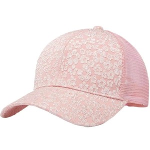 Women's Korean Trend Floral Sunshade Cap Sporty Summer Mesh Baseball Cap with Lace Breathable <b>Sunscreen</b> Cross-Border Hole Style - Product Image 2