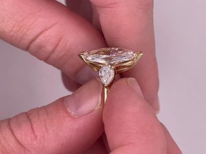 Lab Grown 2.01 CT Marquise Cut Diamond Three Stone <b>Ring</b> in 14k Solid Gold Solitaire Fine Gift For Women's Wedding Promise Charm - Product Image 2