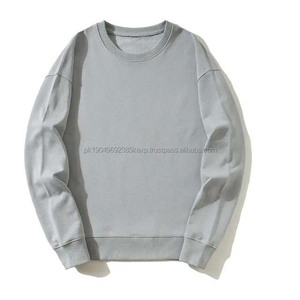 Sudadera de invierno personalizada para hombre, nuevo estilo, diseño de logotipo en relieve, cuello redondo, liso, algodón de gran tamaño, colores sólidos básicos bordados - Product Image 2