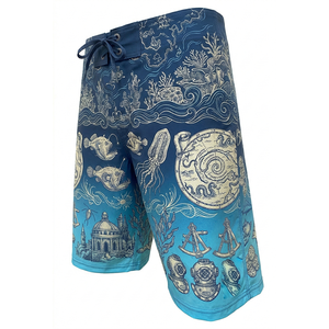 Custom Celestial Sun Moon Star Print <b>Men</b>’s Swim <b>Trunks</b> Beach Shorts in multi colors - Product Image 4