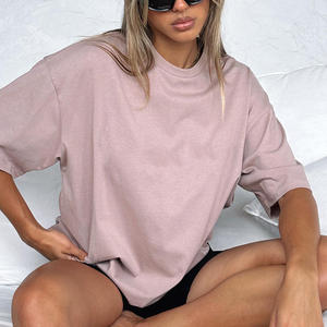 Camiseta de Verano para Mujer, Talla Grande, a Cuadros, de Algodón y Poliéster, Ecológica, Transpirable, Estilo Vintage, 300g, Cuello Redondo, Casual, Holgada - Product Image 1