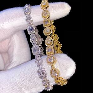 Pulsera de tenis de plata 925 chapada en oro con moissanita VVS auténtica, totalmente engastada, moderna, clásica para mujer, regalo de cumpleaños para novia - Product Image 3