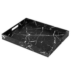 Caja de bandeja de resina rectangular Premium, bandeja decorativa de madera con incrustaciones de hueso hechas a mano para Hotel, restaurante, cocina y uso diario - Product Image 4