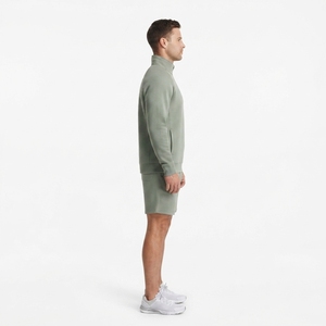 Sweat à capuche d'entraînement en polaire Sage Solid Quarter-Zip Performance Knit Gym Warm-Up Pullover Custom Label - Product Image 3