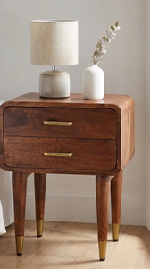 Vente en gros de table de chevet à 3 tiroirs de style antique, table d'appoint rustique en bois recyclé indien vintage pour chambre à coucher ou salon - Product Image 5