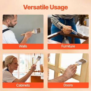 Set di 12 Pennelli Angolari per Pittura, per Tutti i Tipi di Vernici a Olio e Latex, Manico in Legno Trattato - Product Image 2