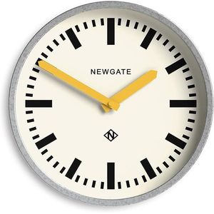 Orologio da Parete Moderno Retrò in Metallo da 30cm, Stile Vintage Contemporaneo con Lancette Gialle, Cassa in Metallo Zincato Profondo Stile Valigia - Product Image 1