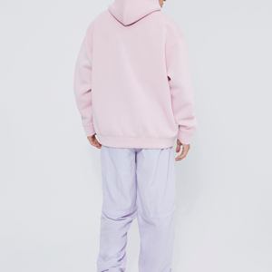 เสื้อฮู้ดผ้าฟลีซสีชมพูสำหรับผู้ชาย แขนยาวแบบปกติ ผ้าถัก มีฮู้ด เหมาะสำหรับใส่ในฤดูใบไม้ร่วง - Product Image 5