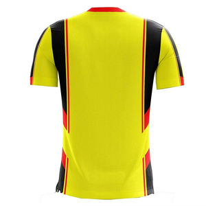 T-shirt de sport pour homme, jaune, noir, rouge, color block, col rond, tee-shirt d'entraînement, logo personnalisé, OEM, ODM, vente en gros - Product Image 2