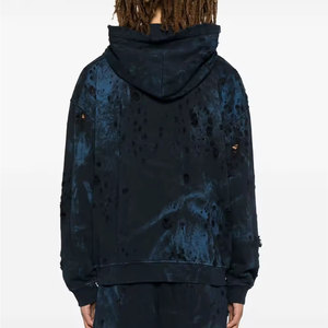 Sweat à capuche oversize vintage délavé, style streetwear, en coton épais, vente en gros pour fournisseurs - Product Image 2