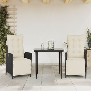 Juego de Comedor para Jardín en Blanco Crema y Negro - Product Image 1