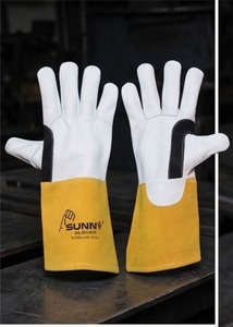 Gants de soudage TIG et à l'argon en peau de chèvre de qualité supérieure avec manchette en cuir de vachette – Gants résistants à la chaleur et durables - Product Image 3