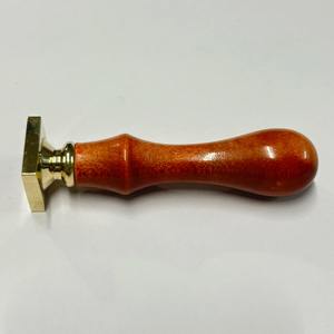 Decorative Brown 30mm Round Brass with Maple Wood Handle Wax Stamper for Handmade Crafts Wedding & Decorative Craft Supplies - Product Image 2