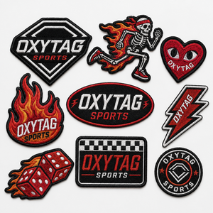 Oxytag Sports Embroidered <b>Patches</b> Iron-On Fabric Badge for Apparel and <b>Jackets</b> Custom Design Logo <b>Patch</b> Set - Product Image 1