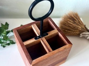 Modern Style Wooden Waterproof Multifunctional Non-Folding Cutlery Holder Tabletop Flatware <b>Storage</b> Caddy - Product Image 5