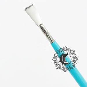 Peine de Punta plateada con logotipo personalizado, herramienta de elevación de pestañas, herramienta de extensión de pestañas de acero inoxidable de calidad superior, recubrimiento en Polvo azul Lite - Product Image 2