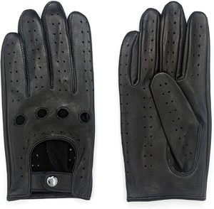 Classic Vintage Men Women Full Finger Genuine Leather Car Driving Gloves Breathable Perforated Steering Wheel Motoring Gloves - Product Image 2