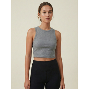 Débardeurs côtelés respirants pour femmes, longueur courte, sans manches, tissu doux et extensible, style facile, essentiel pour l'été, décontracté au quotidien - Product Image 1