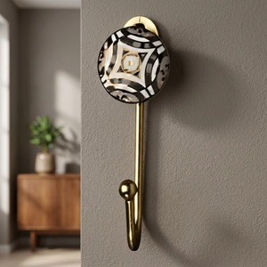 Porte-manteau mural artisanal en céramique et métal, multifonction, écologique, réglable, imperméable, style vintage pour la maison - Product Image 1