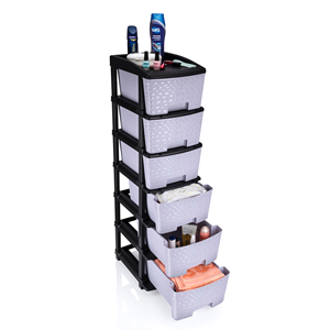 Armario de Almacenamiento Modular de Plástico Moderno de 6 Niveles, Plegable, Expandible y Apilable, Organizador de Ropa para Cocina y Baño - Product Image 4
