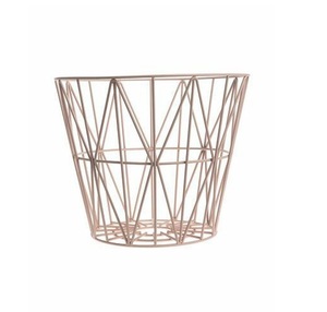 Panier de rangement moderne en fil métallique doré avec poignées, organisateur rectangulaire en maille de fer pour la maison, la cuisine, le bureau et la salle de bain - Product Image 3