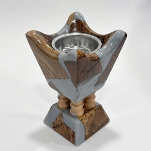 Brûleur à Bakhoor en bois d'acacia et résine époxy de style arabe moderne, fait main, luxe, porte-encens Mubkhar pour encens aromatique, Oud - Product Image 5