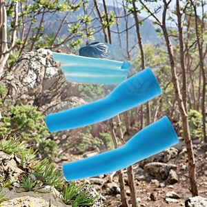 Manchons de cyclisme unisexes bleus anti-UV respirants en polyester à compression pour la protection sportive en extérieur - Product Image 4